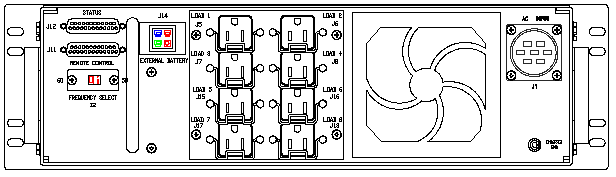 ETI0001-1229 Rugged COTS UPS Standard Rear Panel Layout