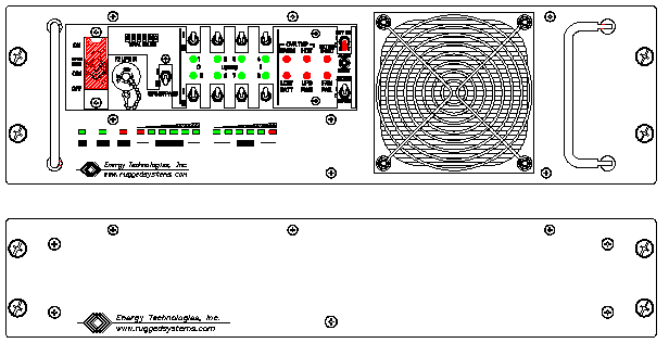 ETI0001-1443 Rugged MilSpec UPS and PDU Standard Front Panel Layout