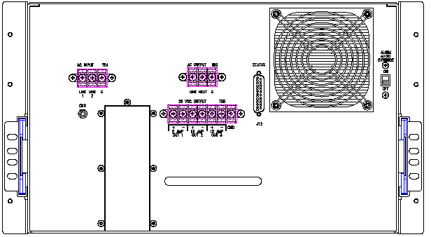 ETI0001-2221 Rugged MilSpec UPS Standard Rear Panel Layout