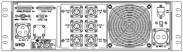 P/N: ETI0001-2227AC Rugged MilSpec UPS Standard Rear Panel Layout